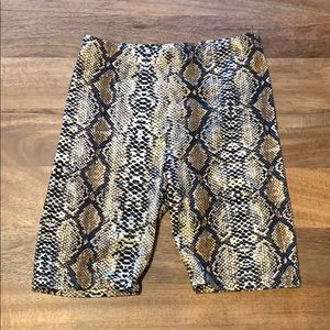 12th Tribe snake print biker shorts